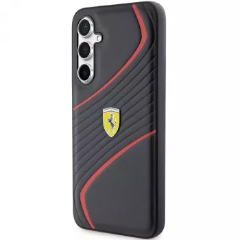 Custodia rigida Ferrari FEHCS23FEPTWK S23 FE S711 Twist Metal Logo nero