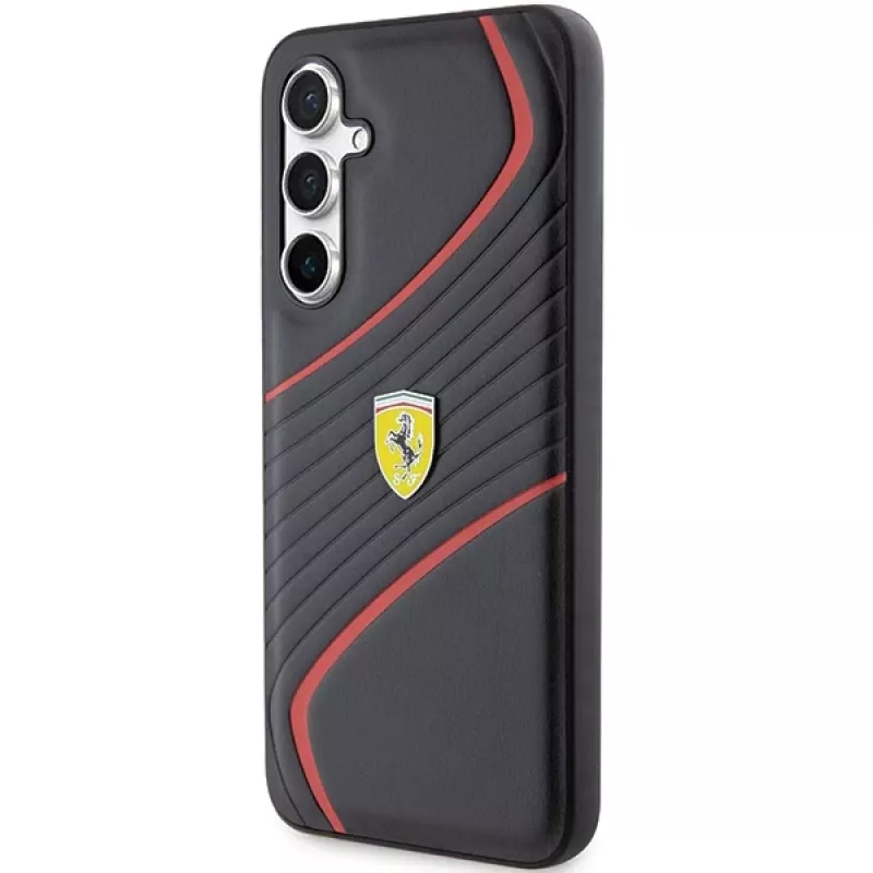 Custodia rigida Ferrari FEHCS23FEPTWK S23 FE S711 Twist Metal Logo nero