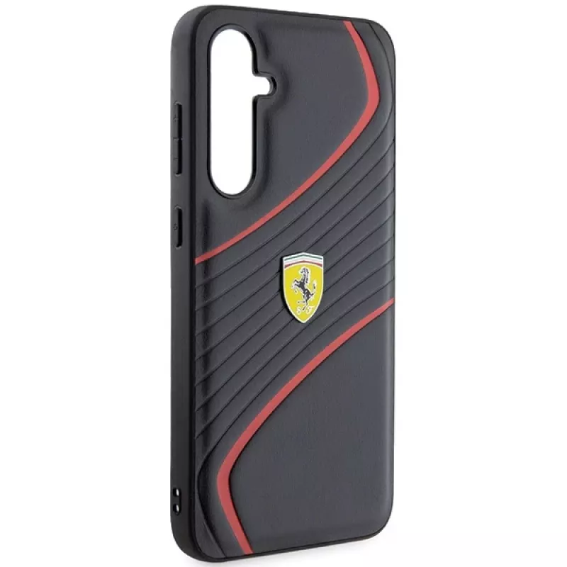 Custodia rigida Ferrari FEHCS23FEPTWK S23 FE S711 Twist Metal Logo nero