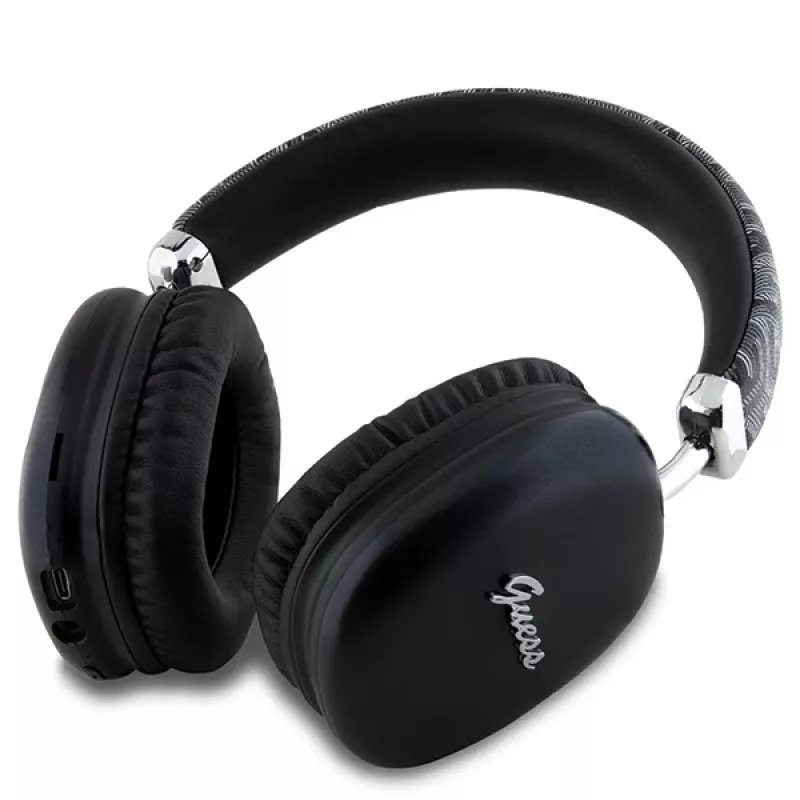 Cuffie on-ear Bluetooth Guess Gcube Metallic Script Logo nero