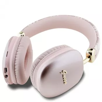 Guess Gcube Metallic Script Logo Cuffie Bluetooth On-Ear Rosa