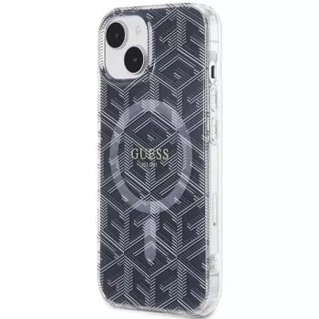 Guess GUHMP15SHGCUSTGK iPhone 15 / 14 / 13 6.1 Custodia rigida IML GCube MagSafe nero