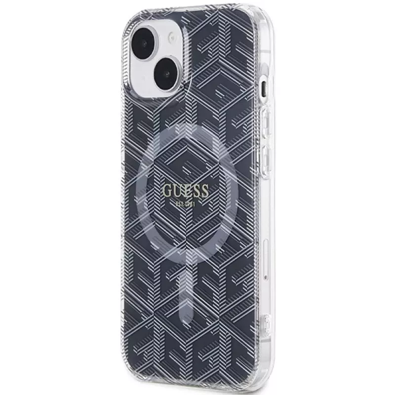 Guess GUHMP15MHGCUSTGK GCube Custodia rigida MagSafe per iPhone 15 Plus / 14 Plus 6,7