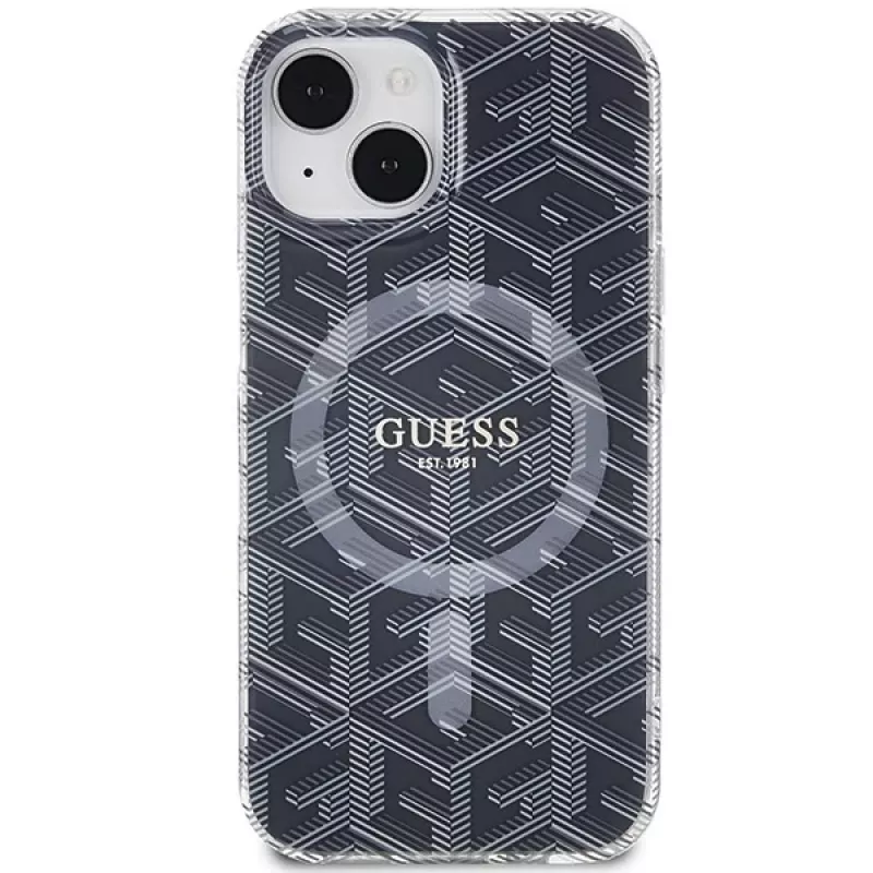 Guess GUHMP15MHGCUSTGK GCube Custodia rigida MagSafe per iPhone 15 Plus / 14 Plus 6,7