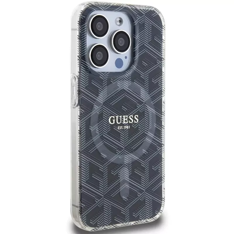Guess GUHMP15XHGCUSTGK iPhone 15 Pro Max 6.7 Custodia rigida IML GCube MagSafe nero