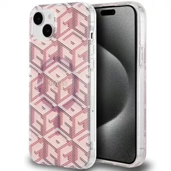 Guess GUHMP15SHGCUSTGP GCube Custodia rigida per iPhone 15/14/13 6,1
