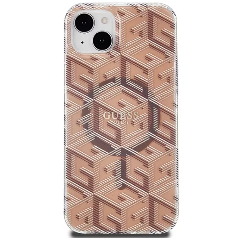 Guess GUHMP15MHGCUSTGW GCube Custodia rigida per iPhone 15 Plus / 14 Plus 6,7