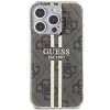 Guess GUHCP15LH4PSEGW iPhone 15 Pro 6.1 Custodia rigida IML 4G Gold Stripe marrone