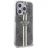 Guess GUHCP15LH4PSEGW iPhone 15 Pro 6.1 Custodia rigida IML 4G Gold Stripe marrone