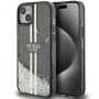 Guess GUHCP15MLFCSEGK Liquid Glitter Gold Stripes Custodia rigida per iPhone 15 Plus / 14 Plus 6,7