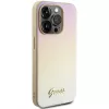 Guess GUHCP15XPSAIRSD Saffiano Iridescent Script Custodia rigida per iPhone 15 Pro Max, oro