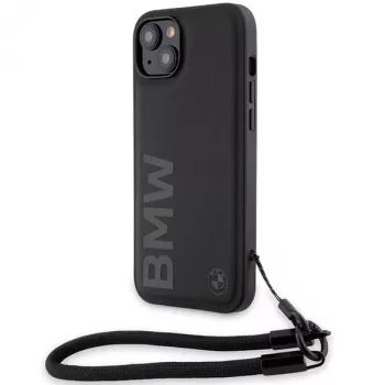 BMW Signature Leather Wordmark Custodia rigida per iPhone 15 / 14 / 13 6,1 inch - nero