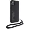 BMW Signature Leather Wordmark Cord Custodia rigida per iPhone 15 Plus / 14 Plus 6,7