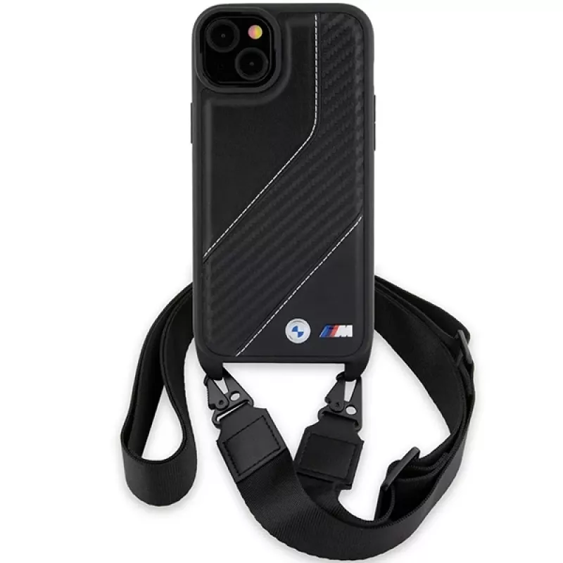 BMW M Edition Carbon Stripe & Strap Custodia rigida per iPhone 15 Plus / 14 Plus 6,7