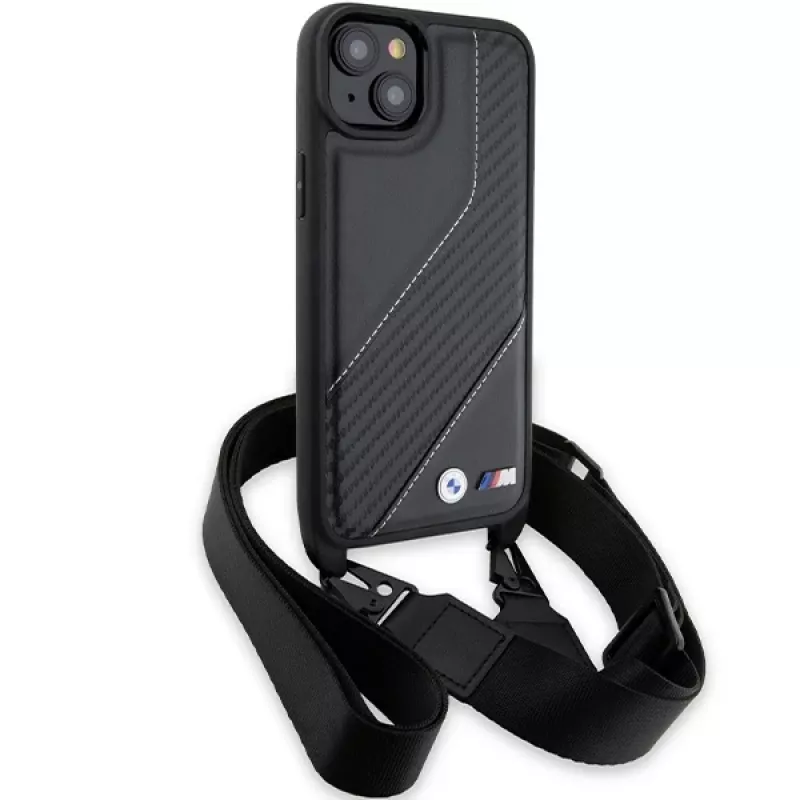 BMW M Edition Carbon Stripe & Strap Custodia rigida per iPhone 15 Plus / 14 Plus 6,7