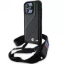 BMW BMHCP15L23PSCCK iPhone 15 Pro 6.1 Custodia rigida nero M Edition Carbon Stripe & Strap