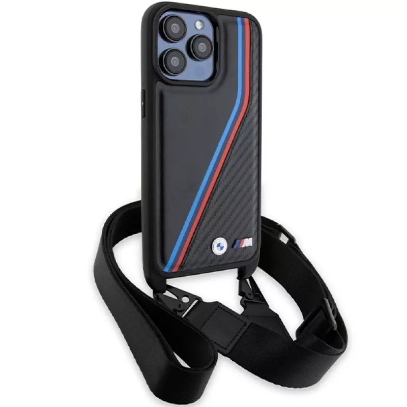 BMW M Edition Carbon Tricolor Lines Custodia rigida per Apple iPhone 15 Pro 6,1