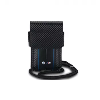 BMW Signature Collection borsa portafoglio per iPhone 15 Pro Max - nero Carbon Blue Stripes
