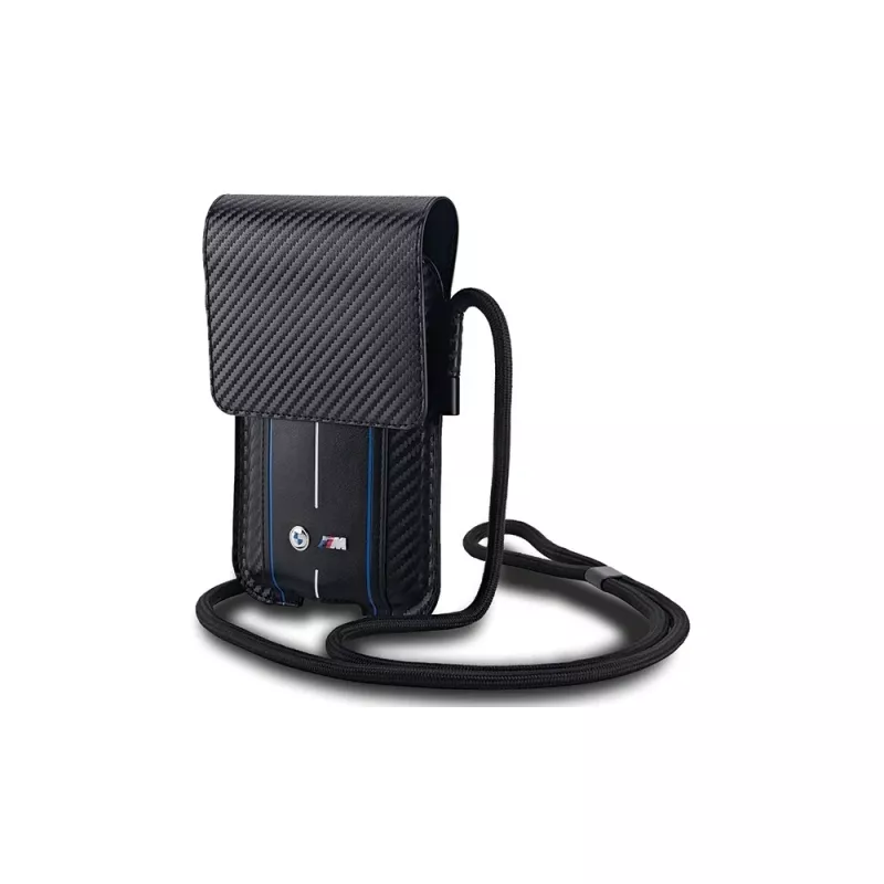 BMW Signature Collection borsa portafoglio per iPhone 15 Pro Max - nero Carbon Blue Stripes