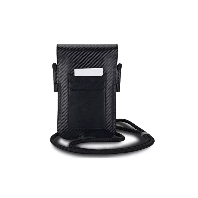 BMW Signature Collection borsa portafoglio per iPhone 15 Pro Max - nero Carbon Blue Stripes