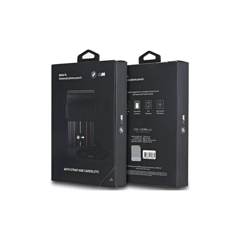 BMW borsa portafoglio per iPhone 15 Pro Max - nero Carbon Red Stripes