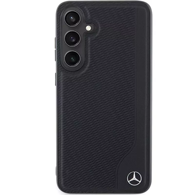 Mercedes-Benz Debossed Line custodia rigida in pelle MagSafe per Samsung Galaxy S24+ (SM-S926) - nero