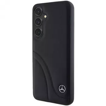 Mercedes-Benz MEHCS24S23RBCSK S24 S921 custodia rigida in pelle nera Curved Stitches per Samsung Galaxy S24