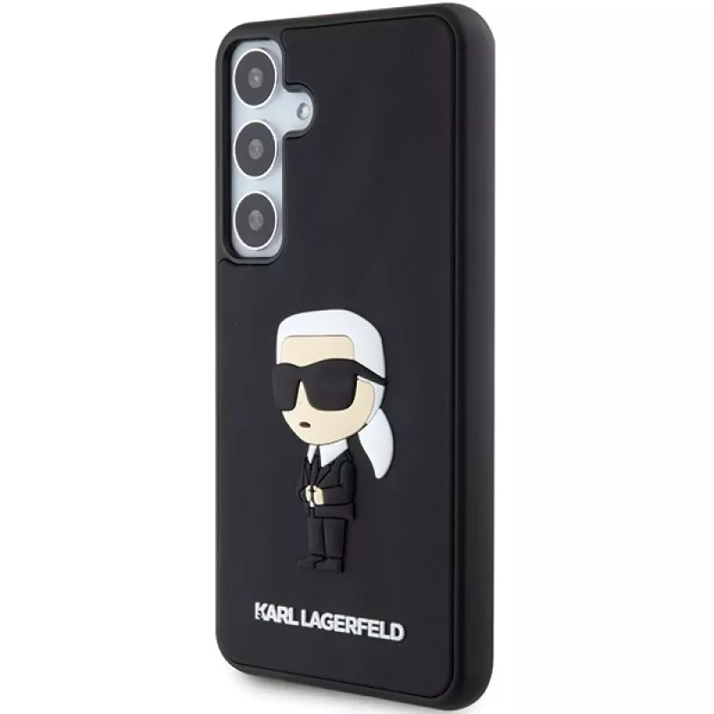 Karl Lagerfeld KLHCS24M3DRKINK custodia rigida 3D Rubber Ikonik per Samsung Galaxy S24+ nero