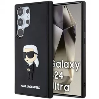 Karl Lagerfeld KLHCS24L3DRKINK custodia rigida 3D Rubber Ikonik per Samsung Galaxy S24 Ultra - nero