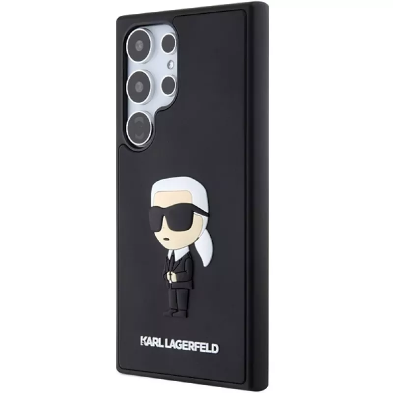 Karl Lagerfeld KLHCS24L3DRKINK custodia rigida 3D Rubber Ikonik per Samsung Galaxy S24 Ultra - nero