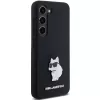 Karl Lagerfeld KLHCS23SSMHCNPK S23 S911 custodia rigida nera in silicone Choupette Metal Pin