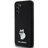 Karl Lagerfeld KLHCS23MSMHCNPK S23+ S916 custodia rigida nera in silicone Choupette Metal Pin