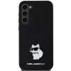 Karl Lagerfeld KLHCS23MSMHCNPK S23+ S916 custodia rigida nera in silicone Choupette Metal Pin
