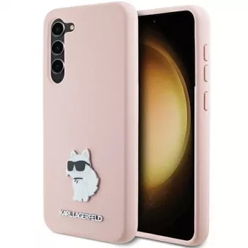 Karl Lagerfeld KLHCS23MSMHCNPP custodia in silicone per Samsung Galaxy S23+ con Choupette Metal Pin - rosa