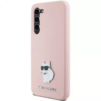 Karl Lagerfeld KLHCS23MSMHCNPP custodia in silicone per Samsung Galaxy S23+ con Choupette Metal Pin - rosa