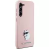 Karl Lagerfeld KLHCS23MSMHCNPP custodia in silicone per Samsung Galaxy S23+ con Choupette Metal Pin - rosa