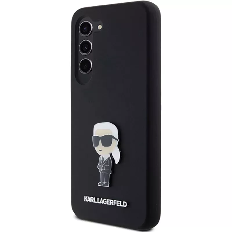 Karl Lagerfeld Ikonik Metal Pin custodia in silicone per Samsung Galaxy S23 - nero