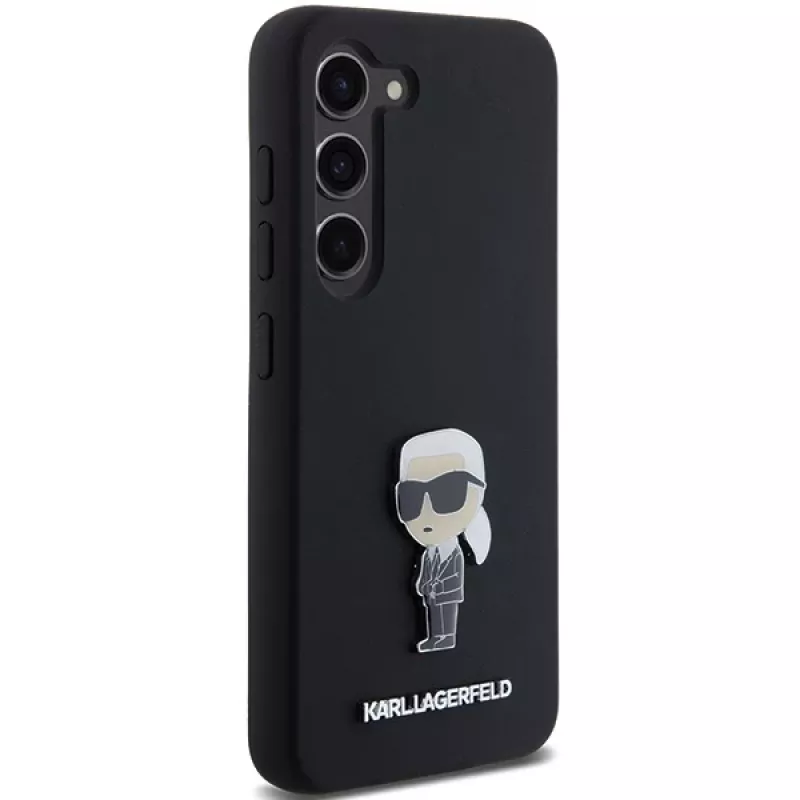 Karl Lagerfeld Ikonik Metal Pin custodia in silicone per Samsung Galaxy S23 - nero