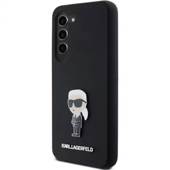 Karl Lagerfeld KLHCS23MSMHKNPK custodia in silicone Ikonik Metal Pin per Samsung Galaxy S23+ nero