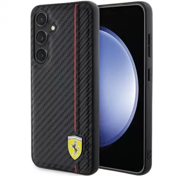 Ferrari FEHCS24SN3DUR S24 S921 custodia rigida nera Carbon Printed Line per Samsung Galaxy S24