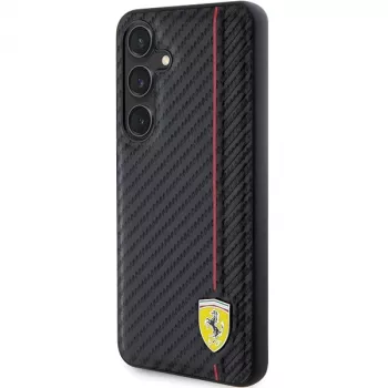 Ferrari FEHCS24MN3DUR S24+ S926 custodia rigida nera Carbon Printed Line