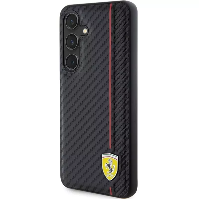 Ferrari FEHCS24MN3DUR S24+ S926 custodia rigida nera Carbon Printed Line