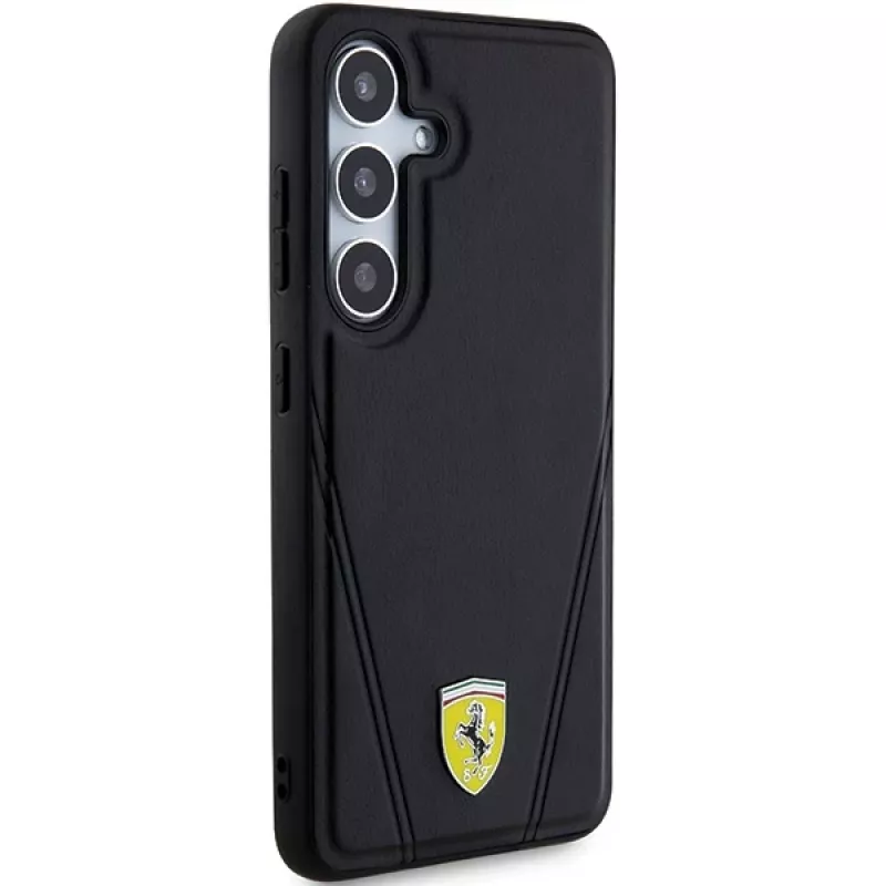 Ferrari FEHMS24SP3BAK S24 S921 custodia rigida nera Hot Stamp V Lines MagSafe