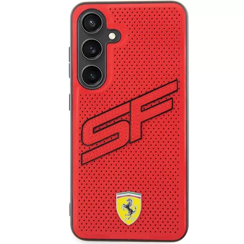 Ferrari FEHCS24SPINR S24 S921 custodia rigida rossa Big SF Perforated per Samsung Galaxy S24