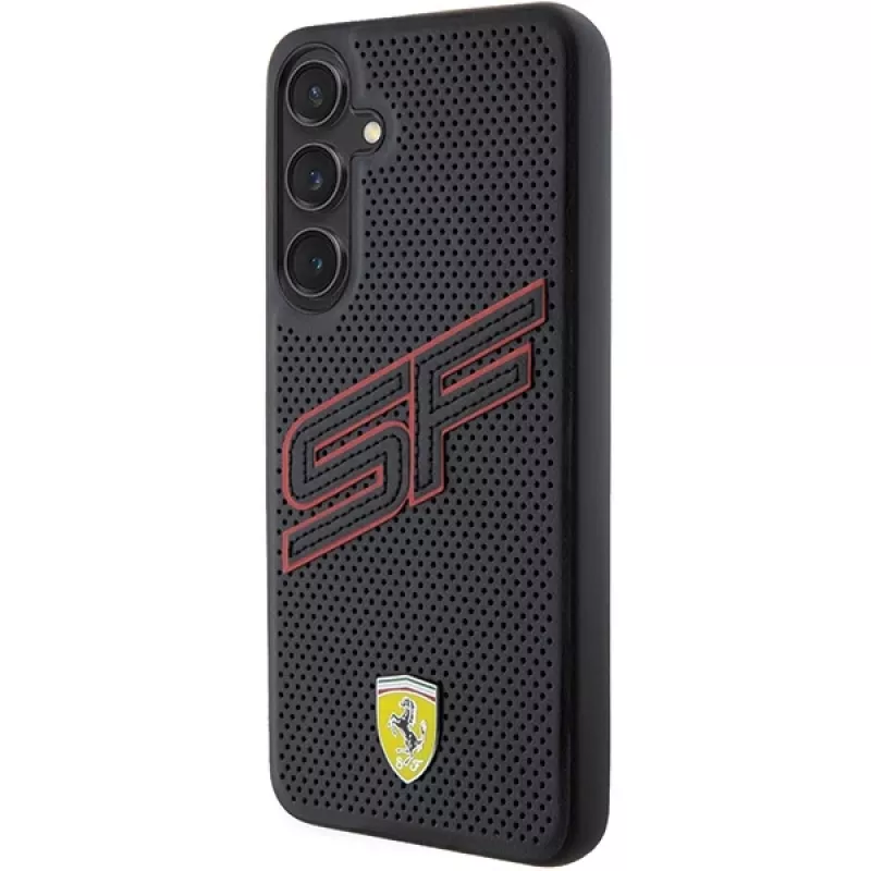 Ferrari FEHCS24SPINK S24 S921 custodia rigida nera Big SF Perforated per Samsung Galaxy S24
