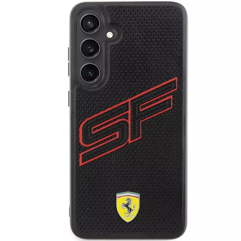 Ferrari FEHCS24SPINK S24 S921 custodia rigida nera Big SF Perforated per Samsung Galaxy S24