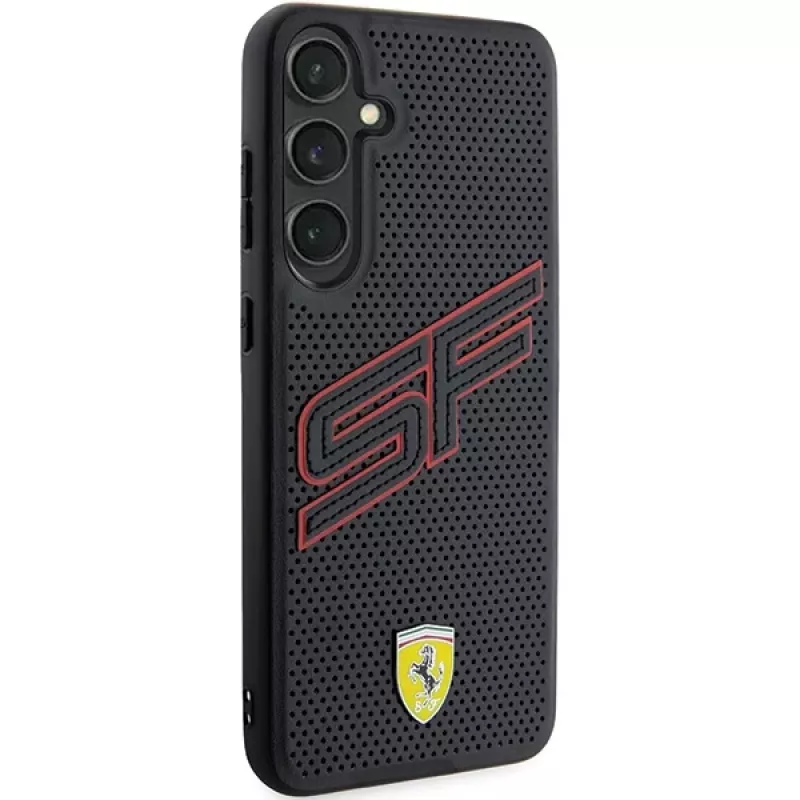 Ferrari FEHCS24SPINK S24 S921 custodia rigida nera Big SF Perforated per Samsung Galaxy S24