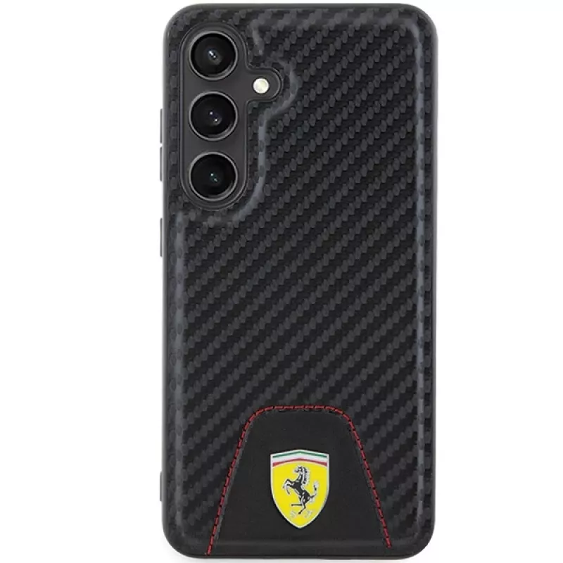 Ferrari FEHCS24SN3PUK S24 S921 custodia rigida nera Carbon Stitched Bottom