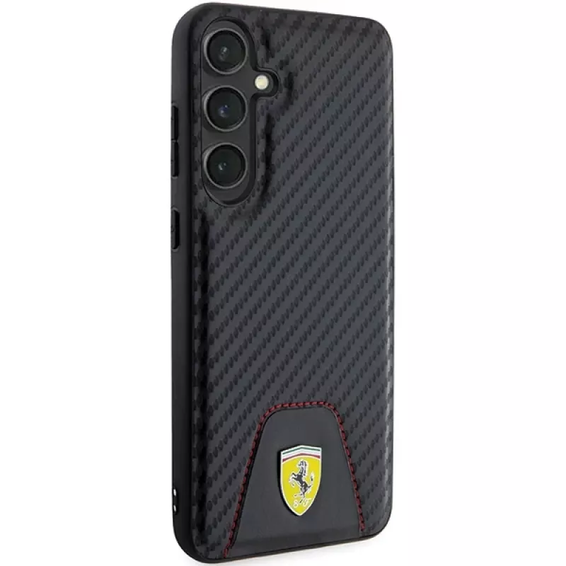 Ferrari FEHCS24MN3PUK custodia rigida per Samsung Galaxy S24+ (SM-S926) - Carbon Stitched Bottom - nero