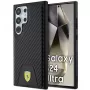 Ferrari FEHCS24LN3PUK custodia rigida per Samsung Galaxy S24 Ultra, Carbon Stitched Bottom, nero